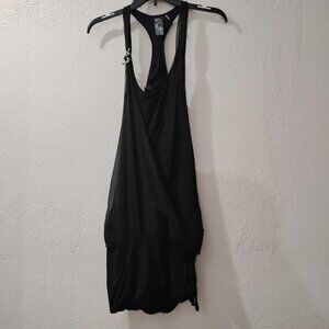 GUESS-S- BEACH BLACK DRESS SNAKE METAL ACCENS SMALL MINI DRESS COTTON KNIT